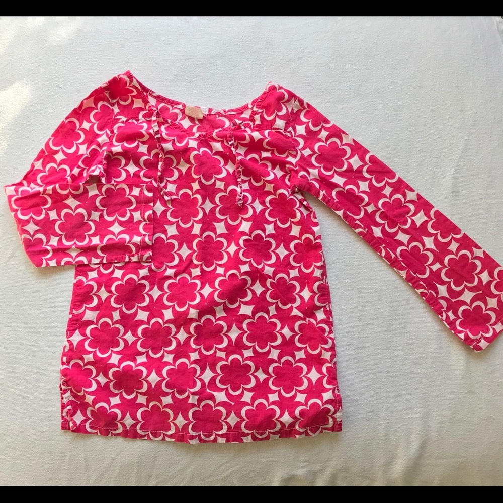 Girls pink flower swim cover up